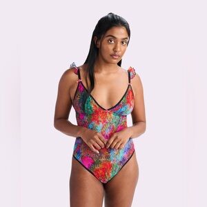 Parade Silky Mesh Flutter Strap Bodysuit | Silky Mesh (Monet Floral)